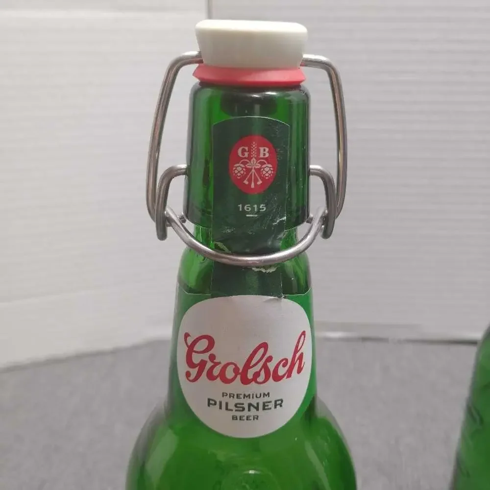 Grolsch Swing Top Beer Bottles Set 3 Green Glass Reusable Brewing